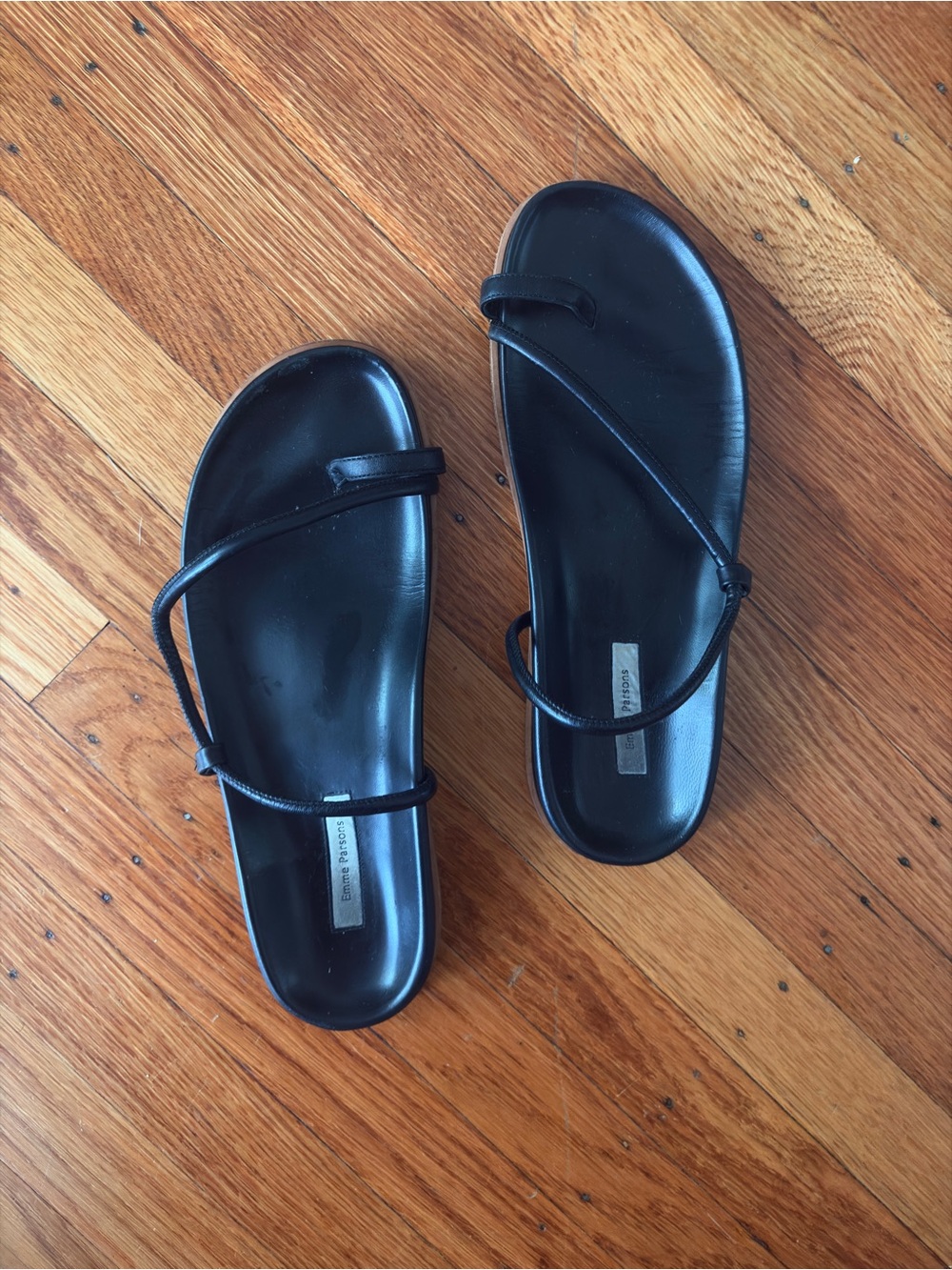 Emme Paraons Minimalist Black Strappy Women's Slide Sandals